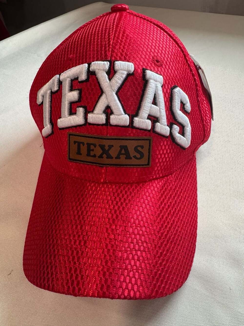 Texas Red Mesh Baseball Cap Embroidered Patch Adjustable New